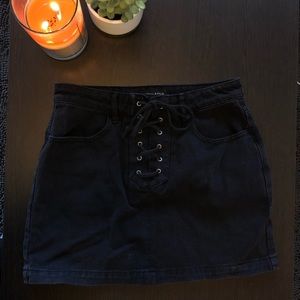 Black Denim Skirt